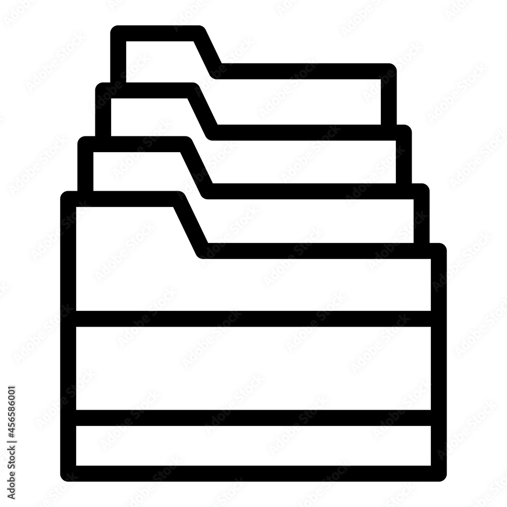 Poster folder stack icon outline vector. file document. document portfolio