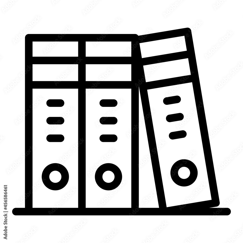 Poster office folder icon outline vector. binder file. ring shelf