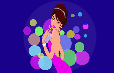 mujer celebrando el año nuevo.