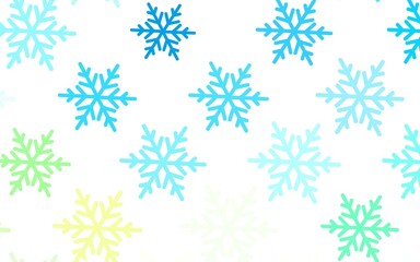 Light Blue, Yellow vector pattern in Christmas style.