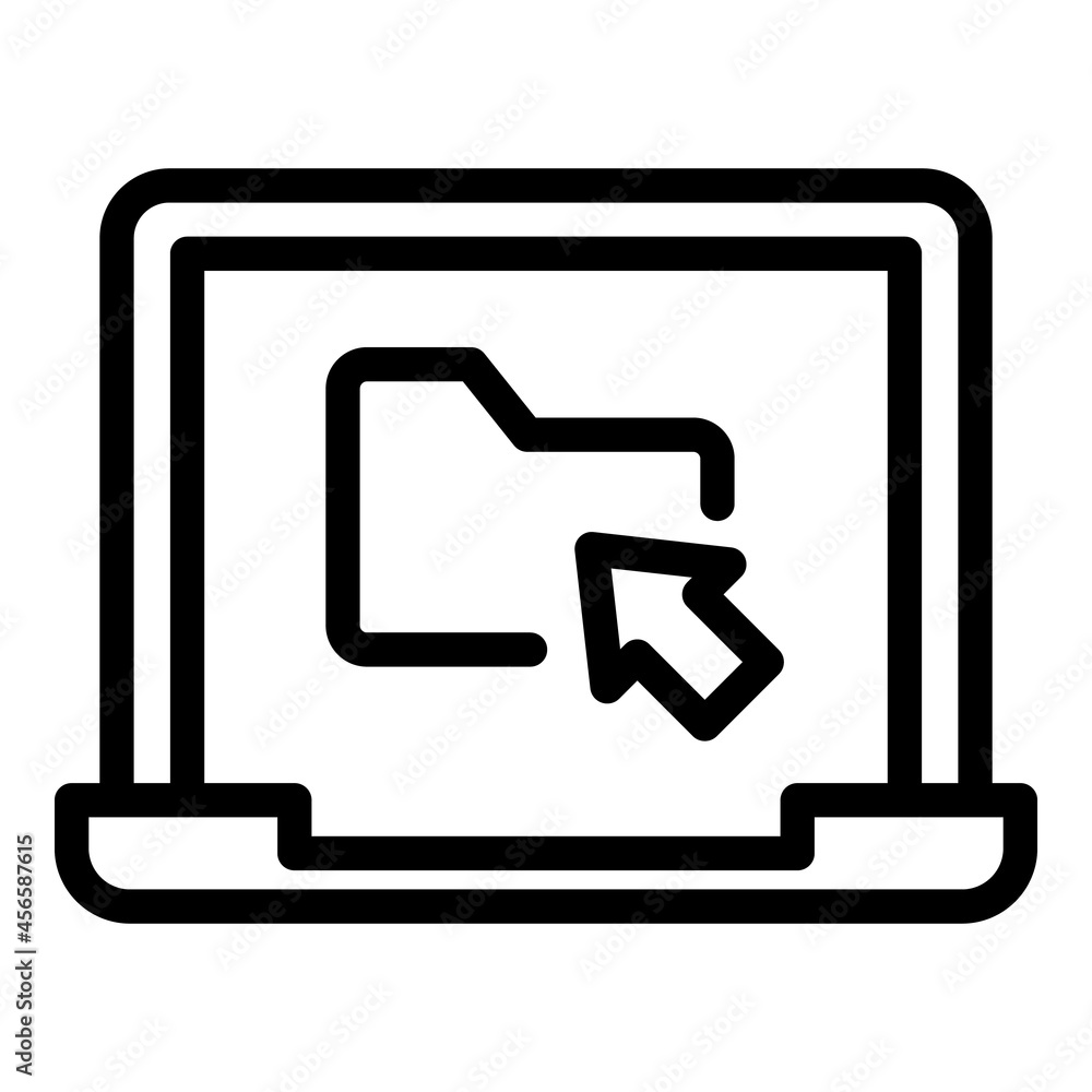 Aufkleber laptop folder icon outline vector. computer document. internet file