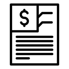 Invoice paper icon outline vector. Bill payment. Business receipt