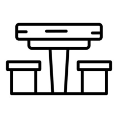 Picnic table icon outline vector. Wood seat. Wooden park bench