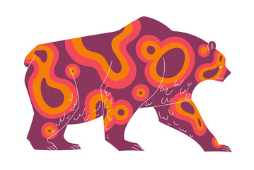 Mythical bear, mystical character wild fairy tale animal.