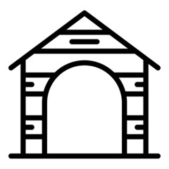Wooden kennel icon outline vector. Dog house. Pet house