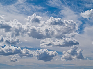 White clouds in blue sky