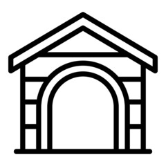 Puppy house icon outline vector. Dog pet. Animal kennel