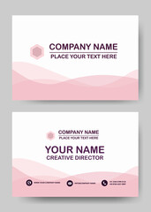 Business card. Pink color. Advertising, poster, flier, Minimal stule. Vector illustration.