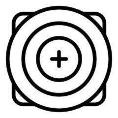 Competition target icon outline vector. Arrow goal. Dart focus