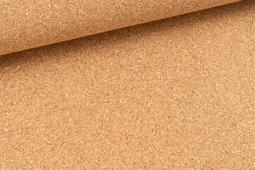 Roll of natural cork for underlayment in flooring. Natural materials in construction.