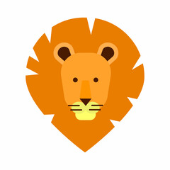 Lion head flat icon. illustration