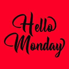 Hello MondayHand Lettering png With Flowers