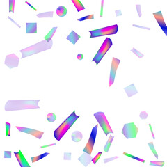 Hologram Confetti. Great design for any purposes.  Banner template. Blur background. Blurred concept. Colorful space background. Holiday, birthday.