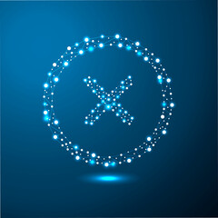 Close Icon. Low poly triangle future technology background. Corporate business design illustration