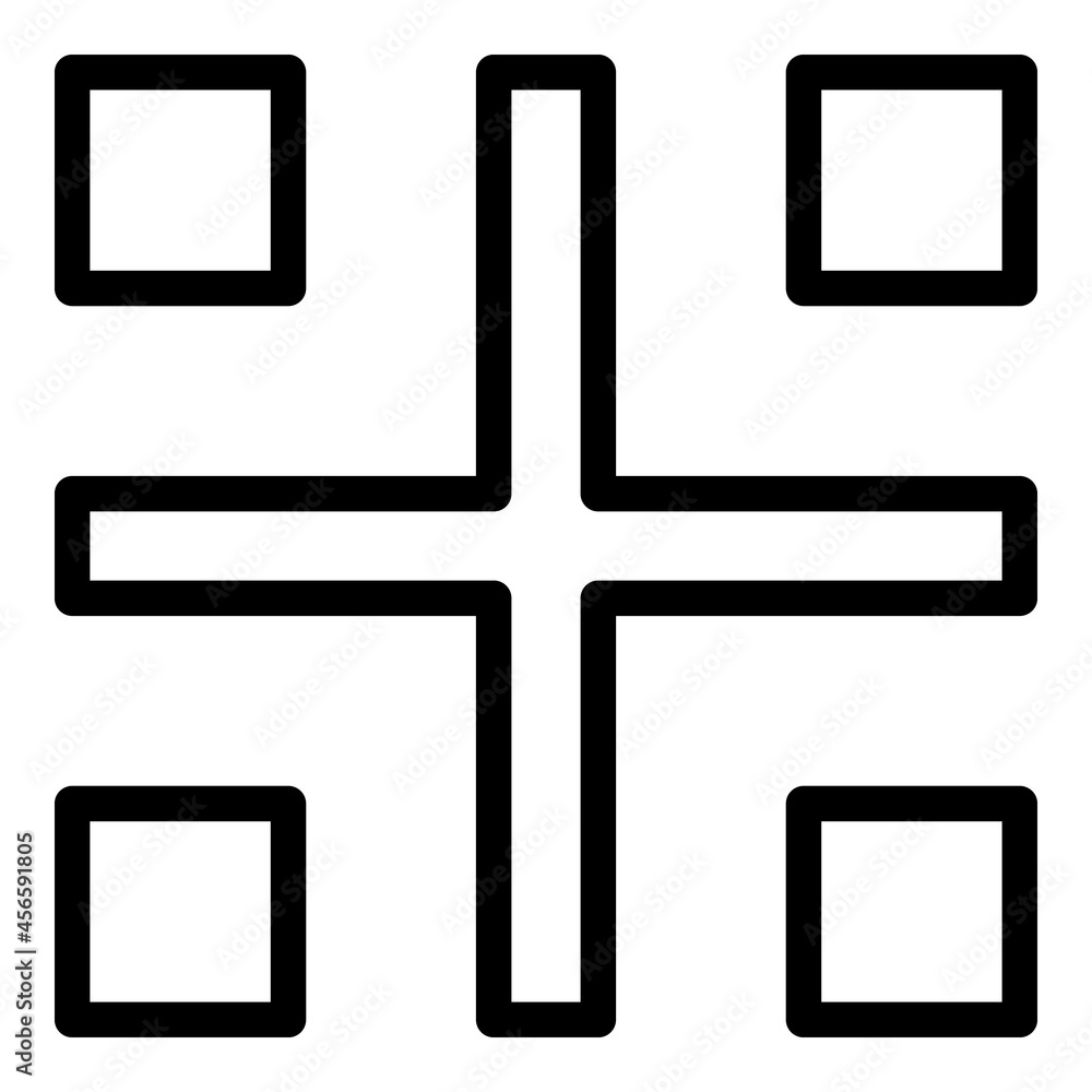 Poster focus scanning icon outline vector. qr code. phone scan