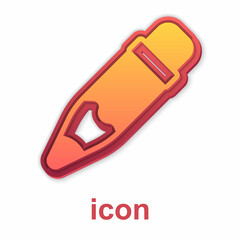 Gold Pencil with eraser icon isolated on white background. Drawing and educational tools. School office symbol. Vector