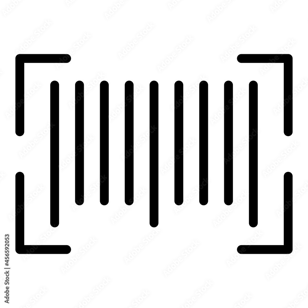Poster unique barcode icon outline vector. code scanner. label scan