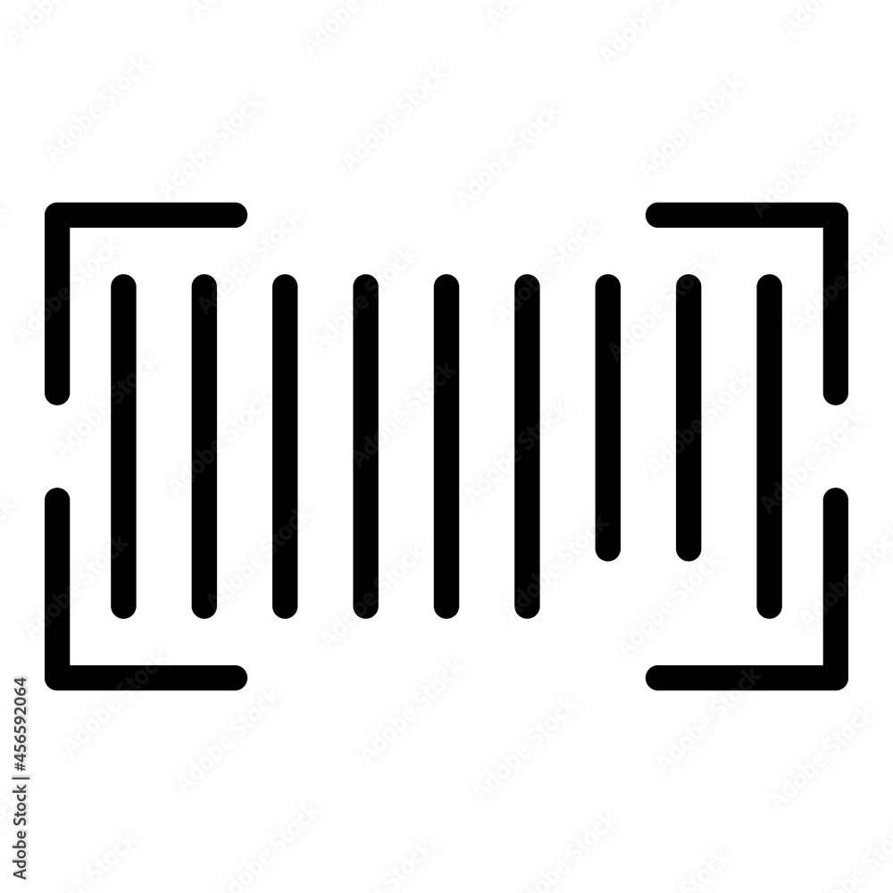 Poster qr frame icon outline vector. scan code. qrcode scanner