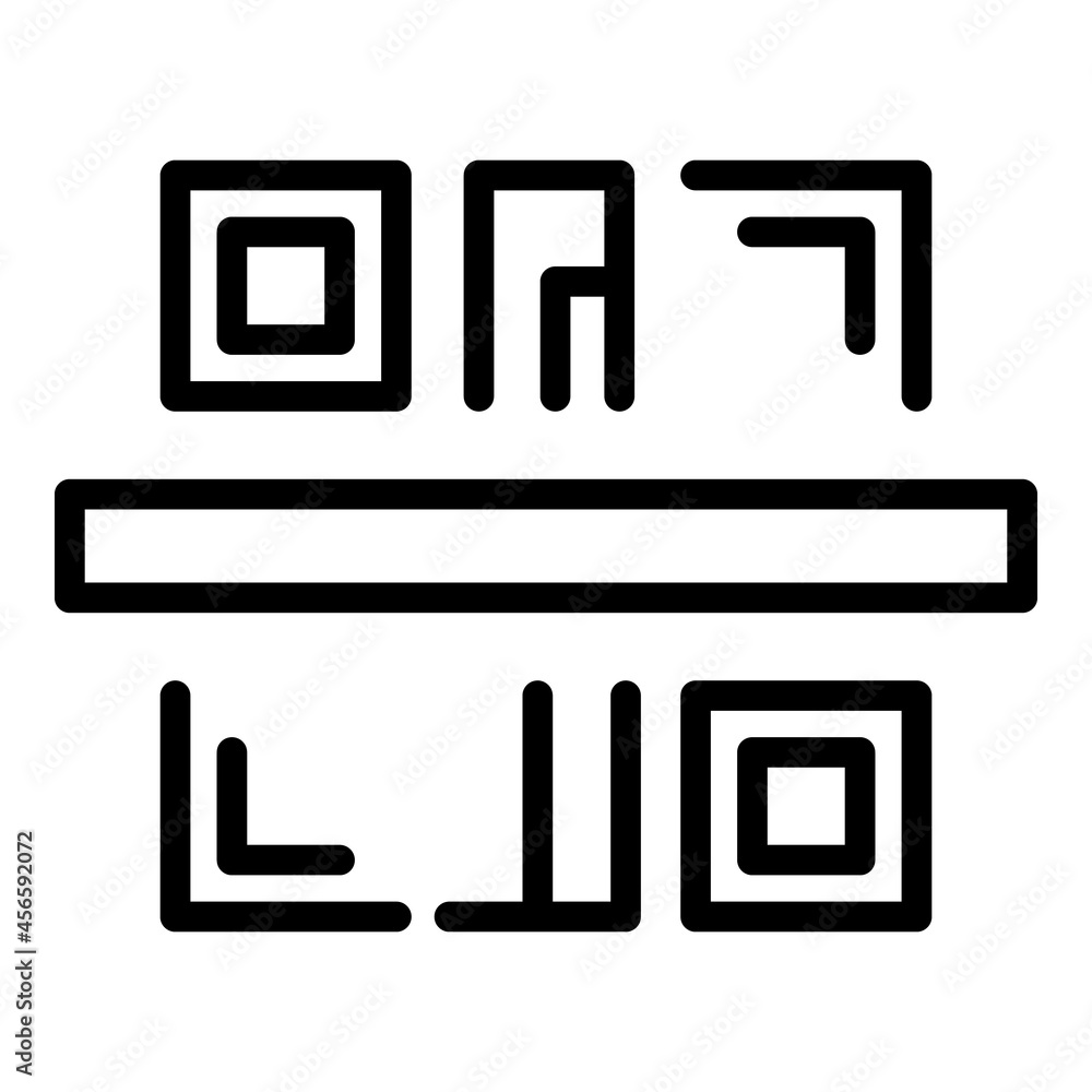 Poster checking qr code icon outline vector. phone scan. smart reader