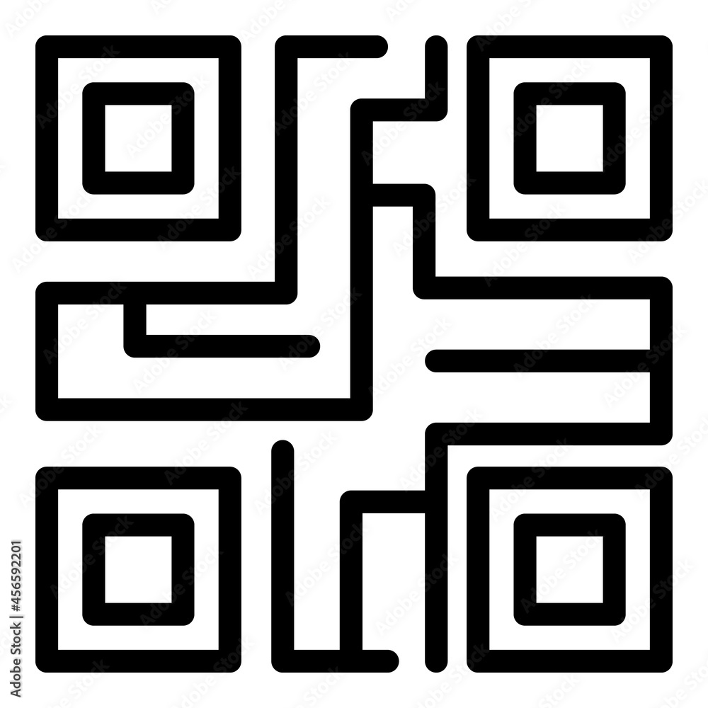 Poster matrix barcode icon outline vector. qr code. scan qrcode