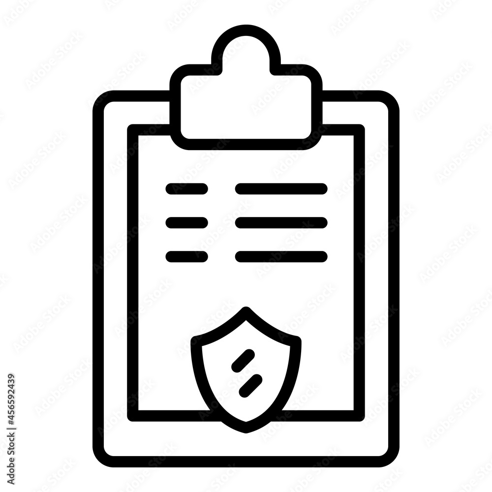 Poster secured file icon outline vector. document lock. data secure