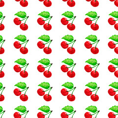 Seamless pattern of Watercolor seamless pattern with strawberry illustrations. drawing for paper and fabric.