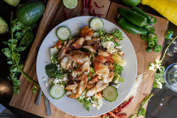 crab salad overhead