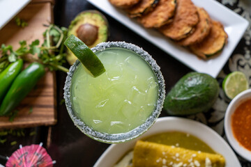 green cocktail overhead