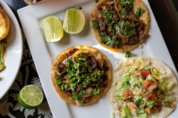 corn tacos open face