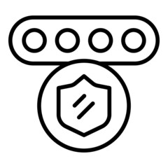 Privacy password icon outline vector. Safety lock. Laptop secure