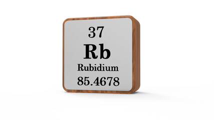 3d Rubidium Element Sign. Stock image.