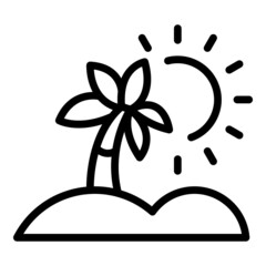 Beach vacation icon outline vector. Summer holiday. Tourism island