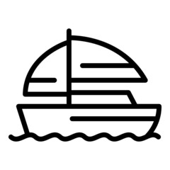 Travel boat icon outline vector. Ship cruise. Sea yacht