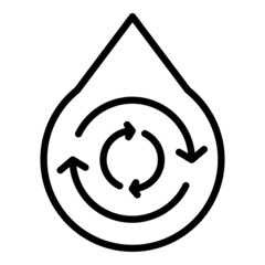 Water energy icon outline vector. Solar power. Electric battery
