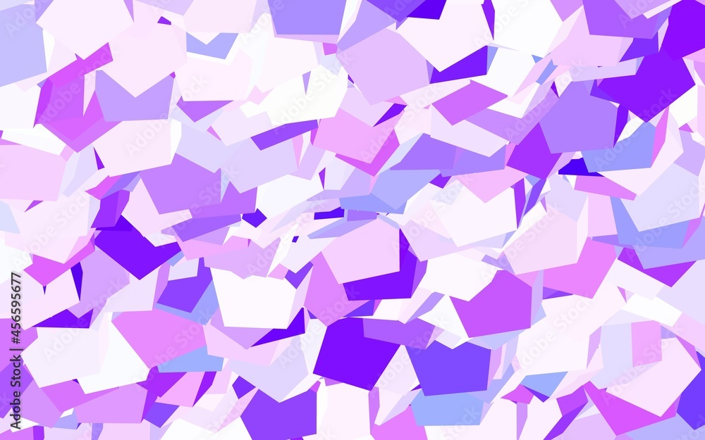 Poster light purple vector backdrop with hexagons.