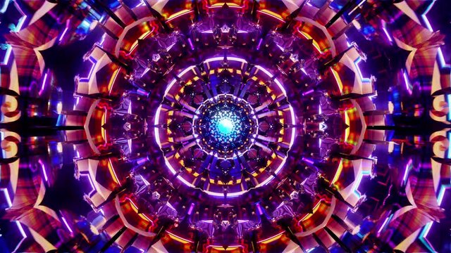Spiritual awakening loop 3d abstract psychedelic lsd trip mandala kaleidoscope infinite hypnotizing pattern seamless 4k loop