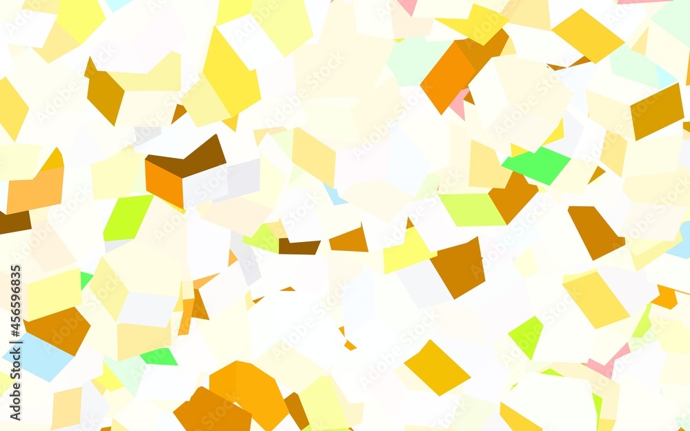 Poster light green, yellow vector template in hexagonal style.