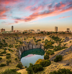 shot of kimberley big hole and Kimberly city in Northern Cape South Africa