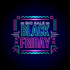 neon black friday concept vector design illustration