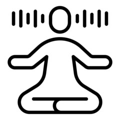 Human meditate icon outline vector. Yoga relax. Healthy mind