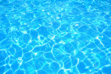  Blue water, close-up pool natural background.