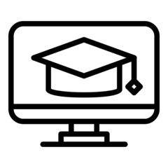 Online degree course icon outline vector. Web education. Video lesson