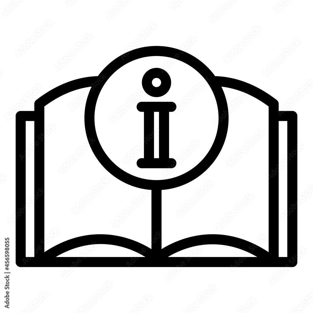 Poster guide book icon outline vector. manual information. info document