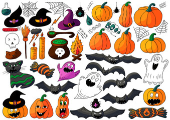 Halloween design. Halloween elements, cartoon style