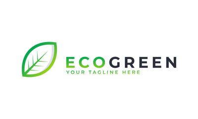 Green Leaf Eco Logo Design Template Element