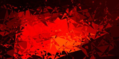 Dark Red vector background with triangles.