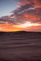 Sunset with clouds at desert