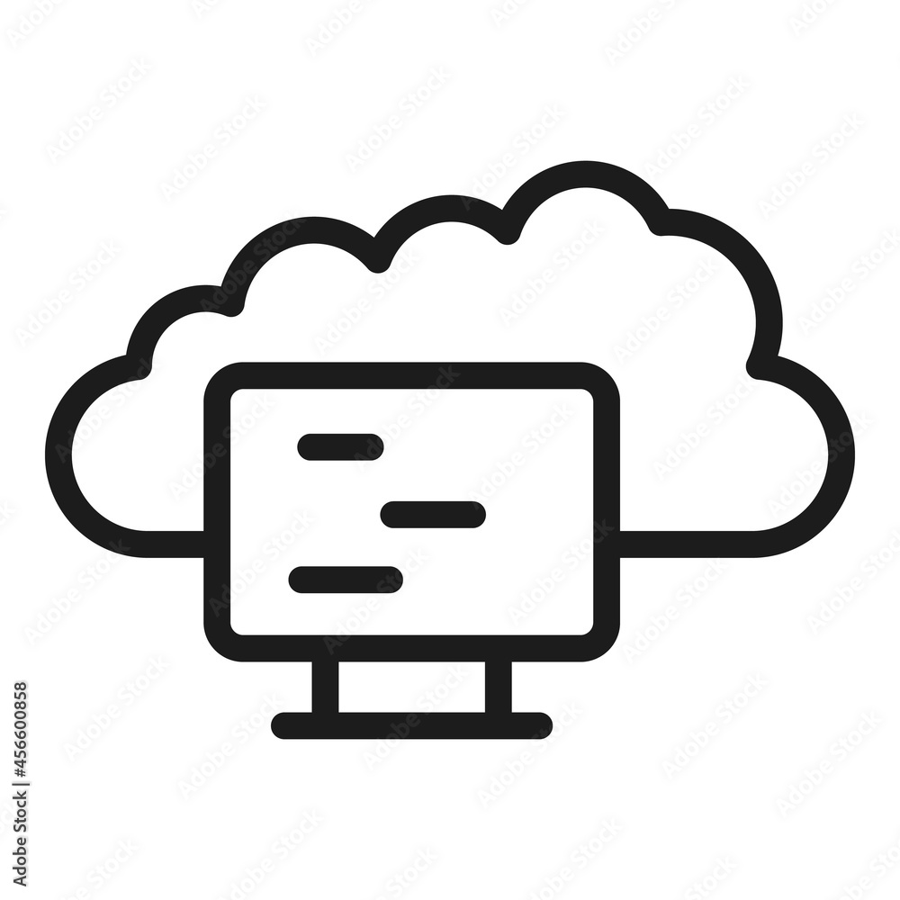Poster computer memory icon outline vector. storage ram. server data