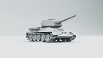 Gray tank on a light background. 3d rendering illustration. - 456600801