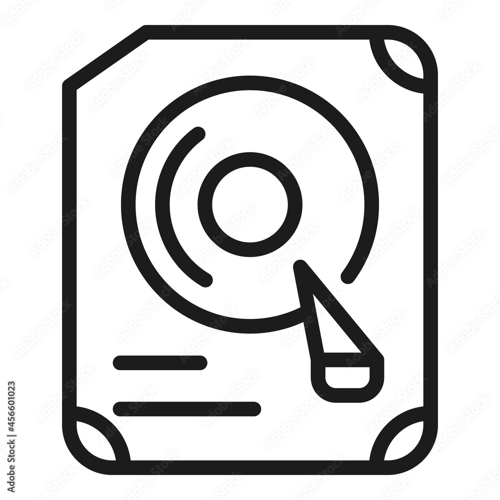 Poster computer drive icon outline vector. server hardware. memory disk